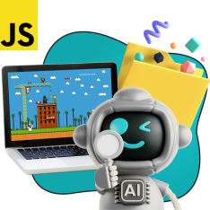 Язык программирования JavaScript + AI. Проектное обучение + геймификация + AI-помощники - КИБЕРшкола программирования для детей, компьютерные курсы для школьников, начинающих и подростков - KIBERone г. Черёмушки